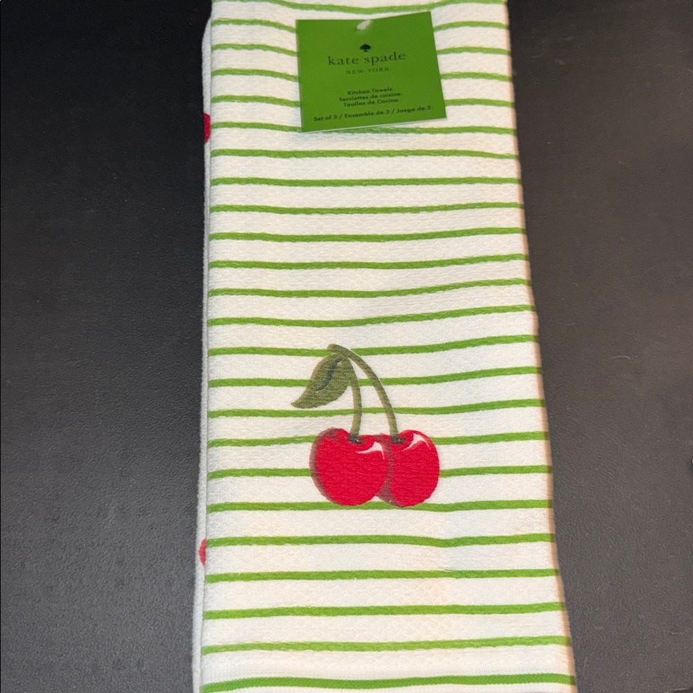 Kate Spade Cherry 3pk Hand Towel